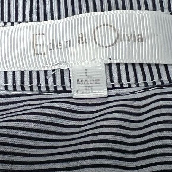 Eden & Olivia Striped Long Sleeve Button-Up Knitwear Shirt Top Size L - Picture 3 of 10